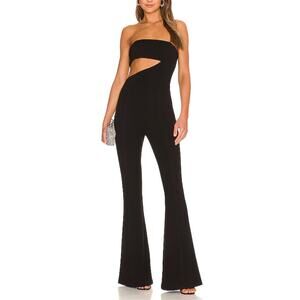 MISHA Stela Strapless Jumpsuit NEW Strapless Side Cut Out Slim Flare Leg Size 10